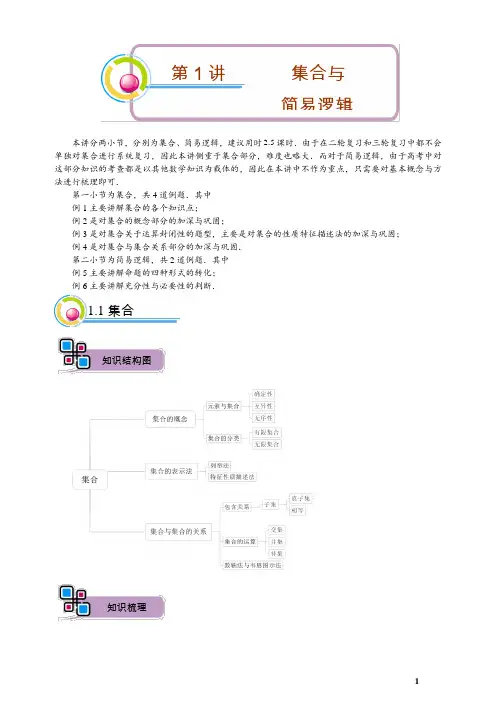 高中数学《集合、简易逻辑》