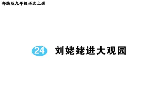 部编版九年级语文上册第24课《刘姥姥进大观园》课后练习题(附答案解析)
