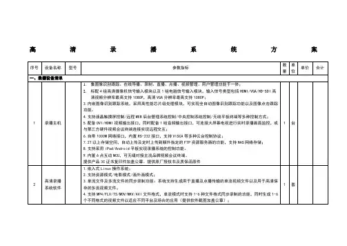 高清录播系统方案
