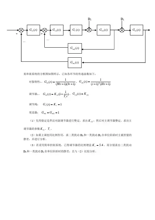 串级控制系统仿真实验