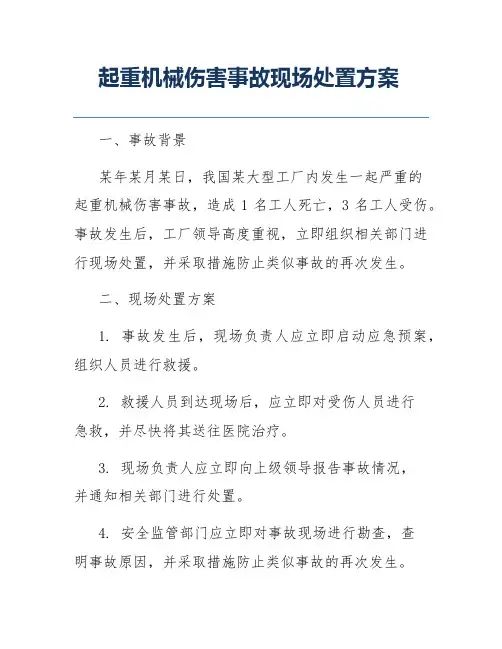 起重机械伤害事故现场处置方案