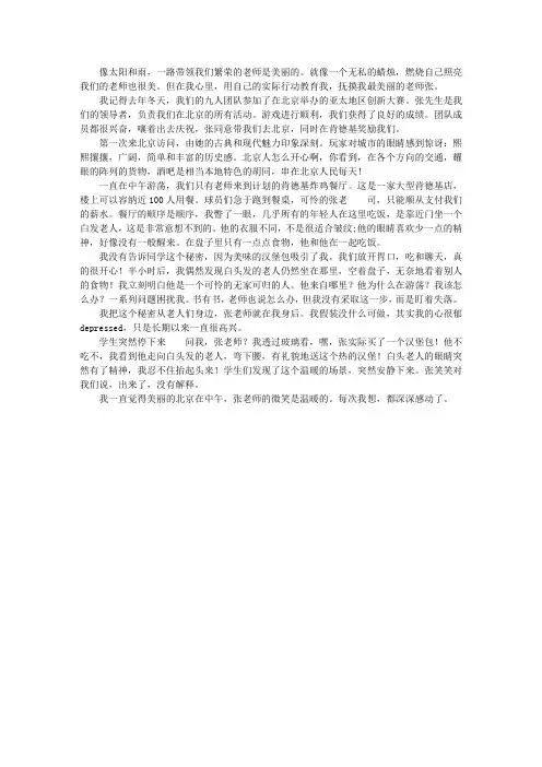 我心中的最美老师