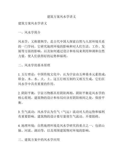 建筑方案风水学讲义