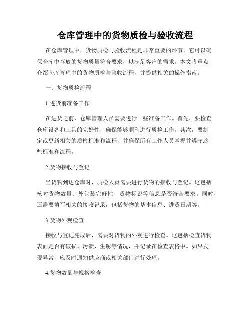 仓库管理中的货物质检与验收流程