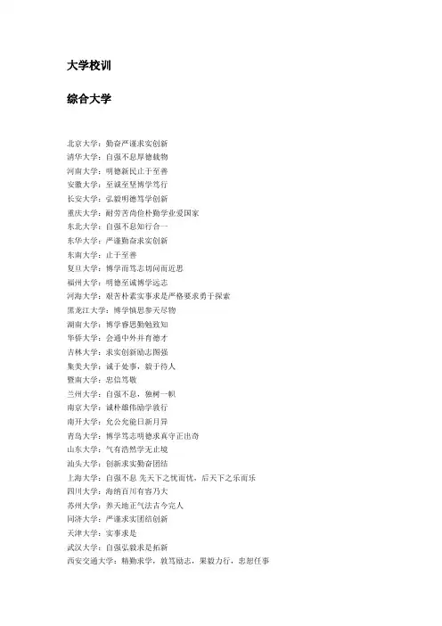 大学校训大全