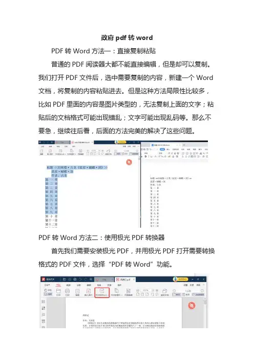 政府pdf转word