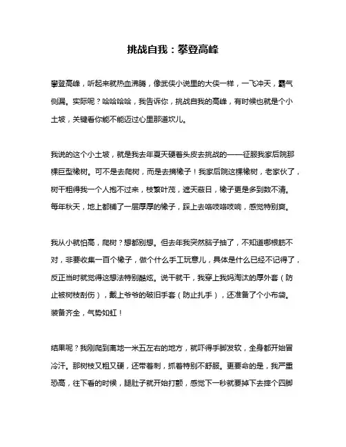 作文《挑战自我：攀登高峰》