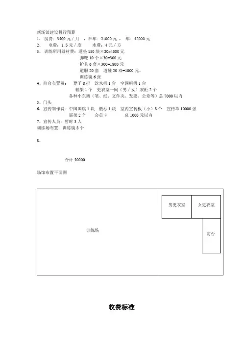新场馆建设预算