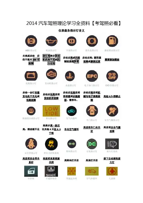 (完整word版)驾考科目一完全资料