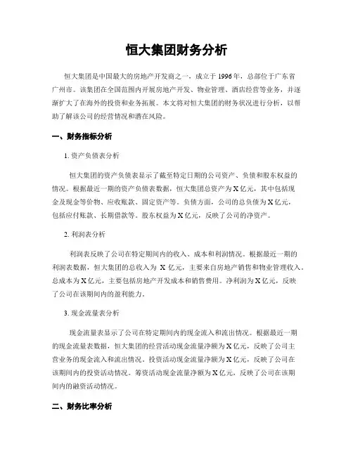 恒大集团财务分析