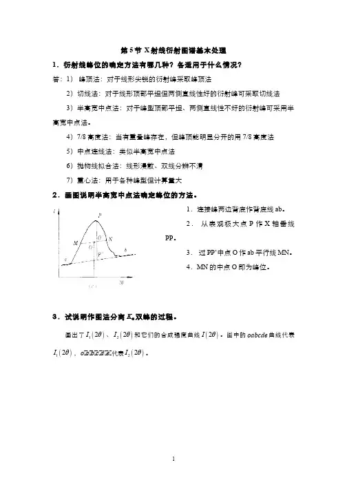 X射线衍射数据基本处理题库
