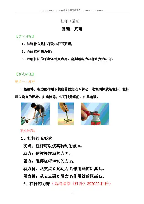 杠杆(基础) 知识讲解