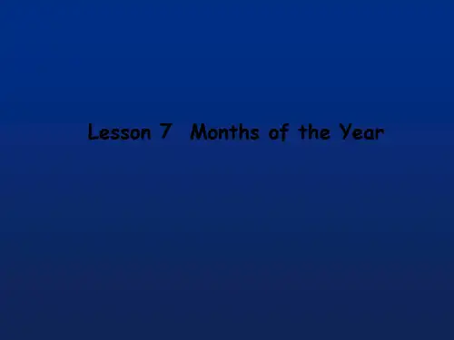四年级英语下册课件-Lesson 7 Months of the Year(73)-冀教版