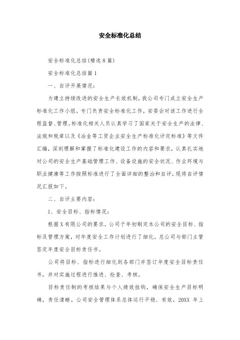 安全标准化总结
