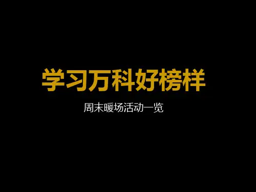 某著名地产周末暖场活动大集合