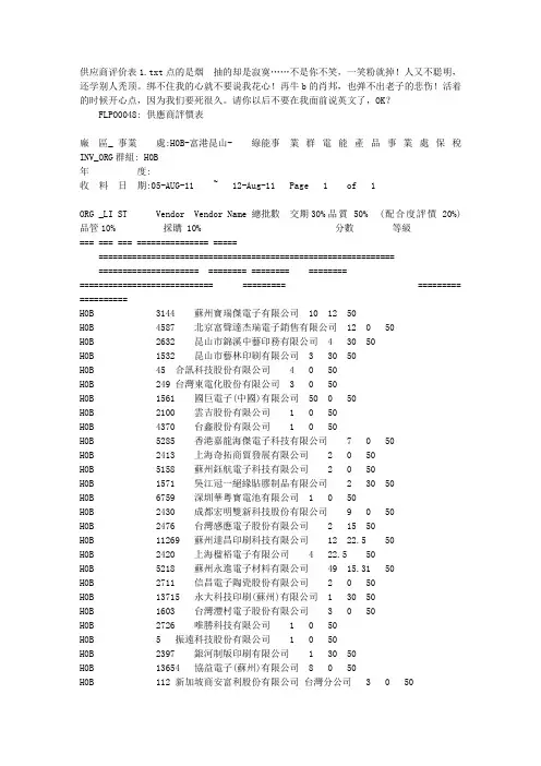 供应商评价表1