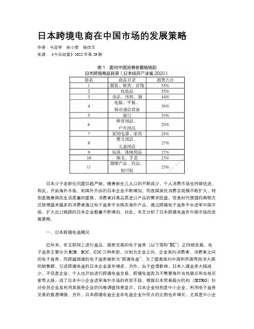 日本跨境电商在中国市场的发展策略