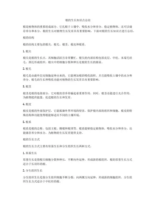 根的生长知识点总结