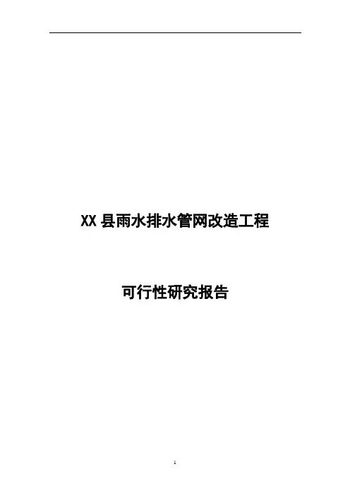 XX县雨水排水管网改造工程可行性研究报告