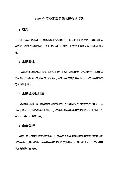 2024年不孕不育医院市场分析报告
