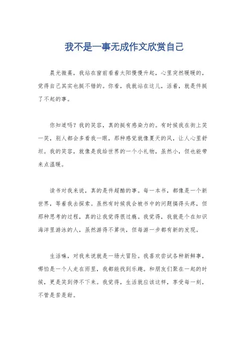 我不是一事无成作文欣赏自己