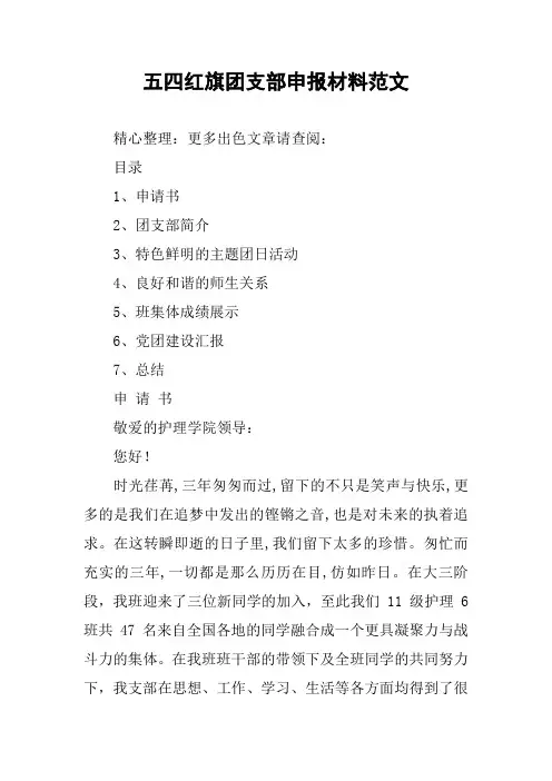 五四红旗团支部申报材料范文