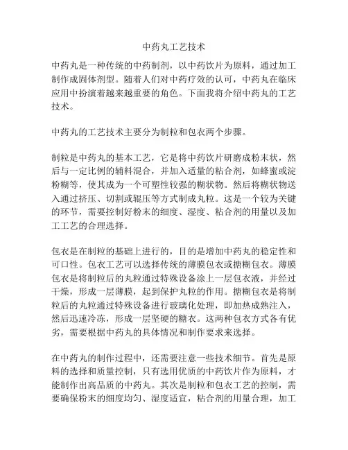 中药丸工艺技术