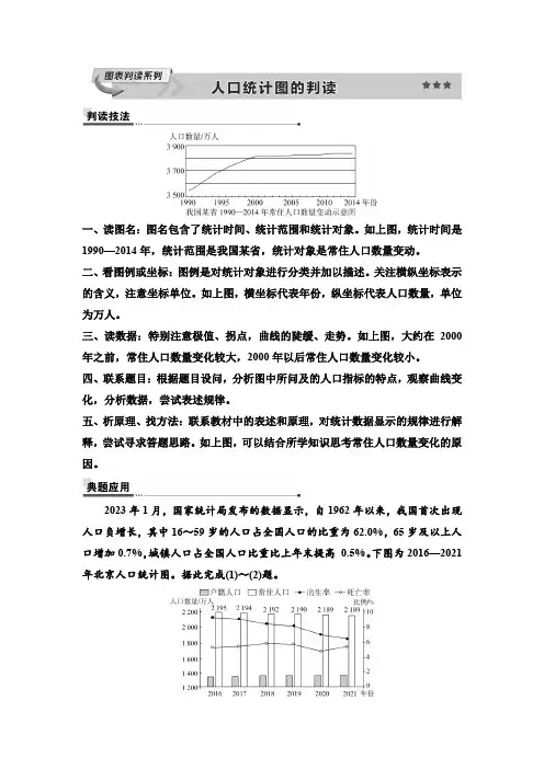 2025年高考地理一轮复习38第七章图表判读系列人口统计图的判读