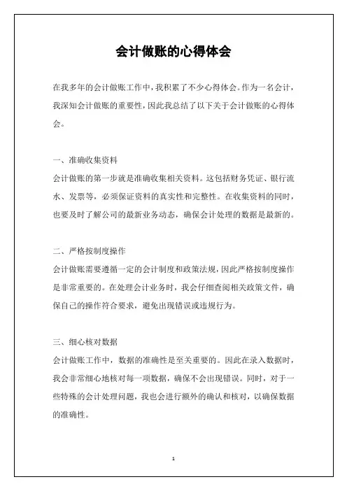 会计做账的心得体会