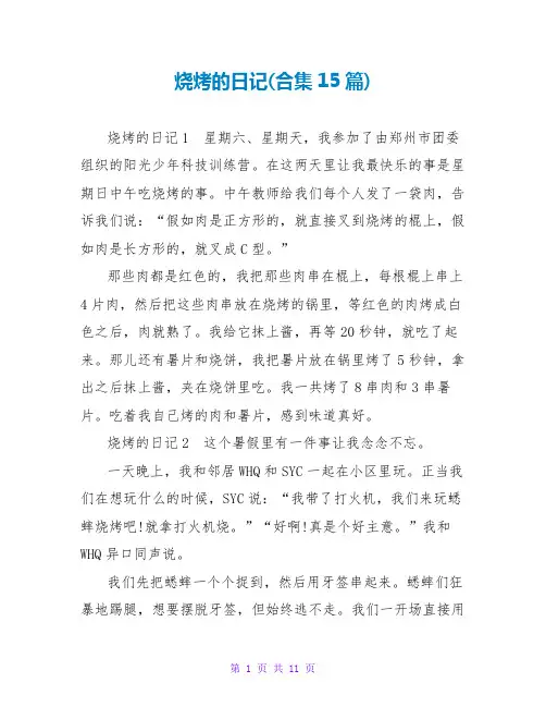烧烤的日记(合集15篇)