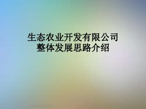 生态农业开发有限公司整体发展思路介绍