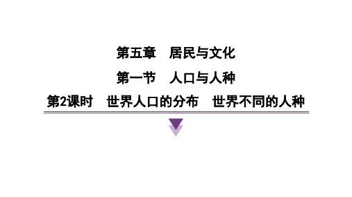 人教版(2024)地理七年级上册+5.1.2世界人口的分布 世界不同的人种 课时训练课件