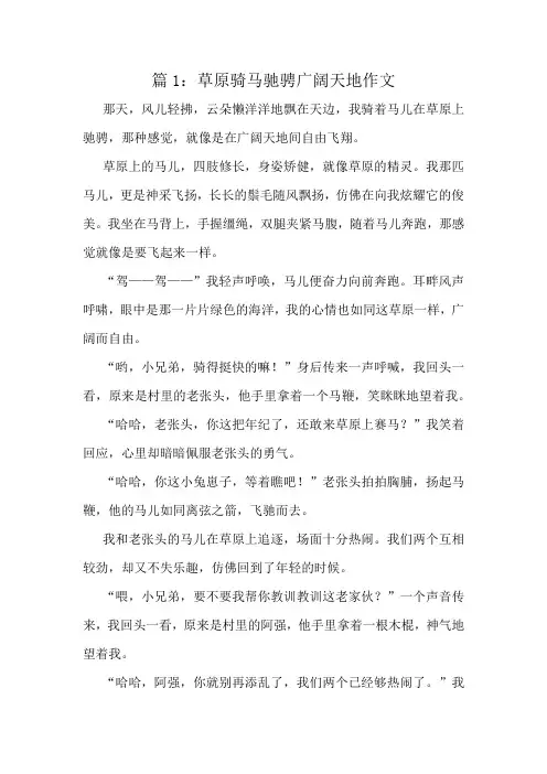草原骑马驰骋广阔天地作文精选6篇