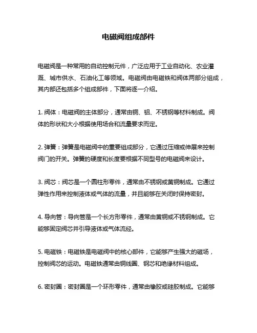 电磁阀组成部件