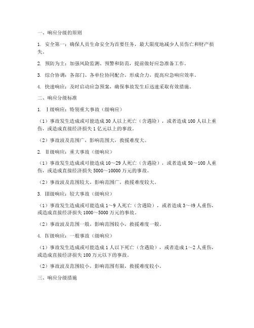 煤矿生产应急预案响应分级