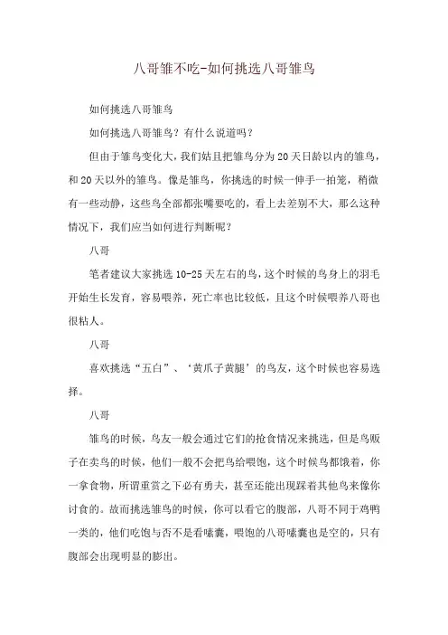 八哥雏不吃-如何挑选八哥雏鸟