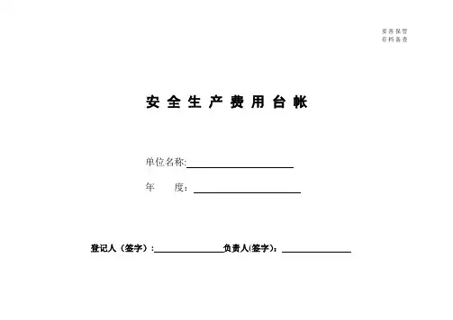 安全生产费用台账表【范本模板】