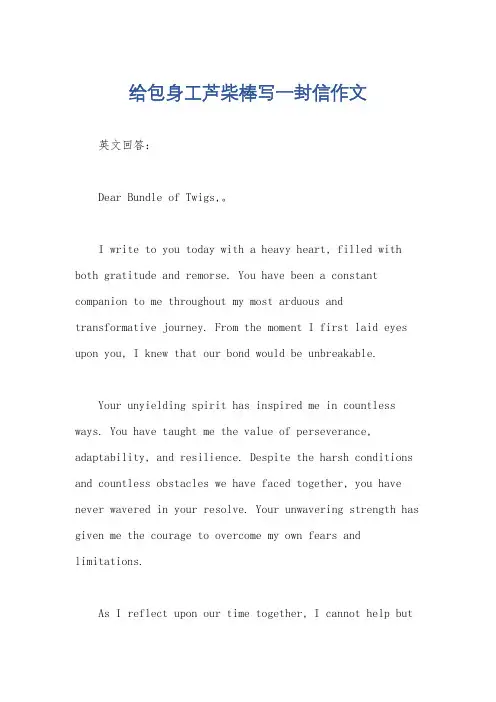 给包身工芦柴棒写一封信作文