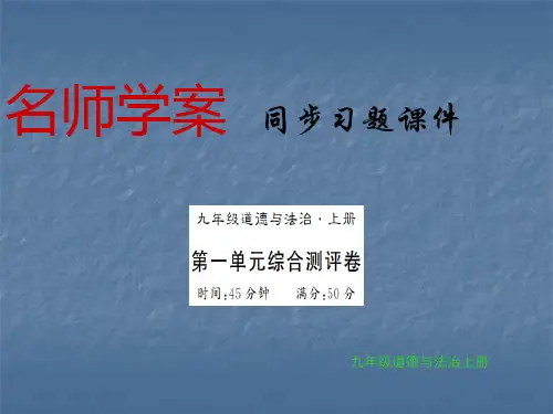 九年级道德与法治上册习题课件：第一单元 富强与创新(共15张PPT)