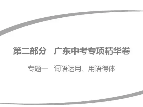 2020广东中考专项专项指导+精华卷 专题一   词语运用、用语得体