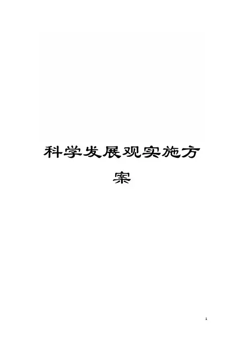 科学发展观实施方案模板