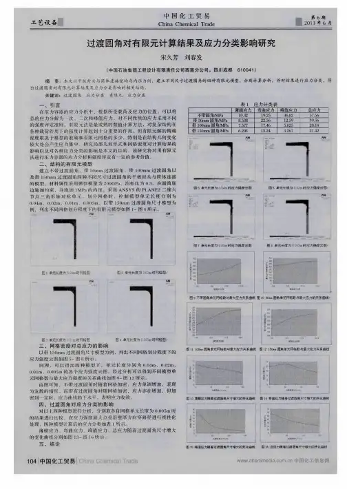 过渡圆角对有限元计算结果及应力分类影响研究