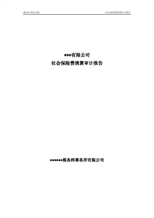 社会保险费清算审计报告