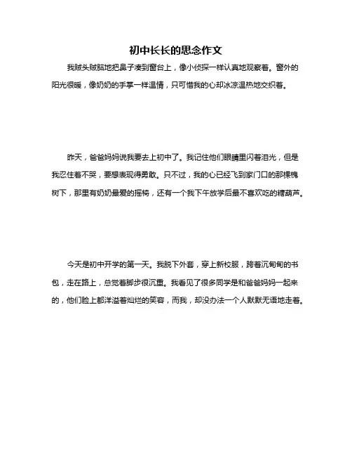 初中长长的思念作文