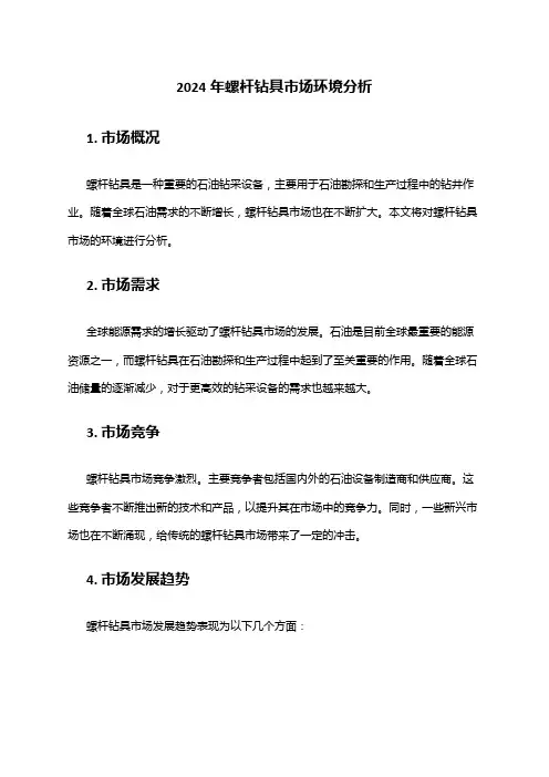 2024年螺杆钻具市场环境分析