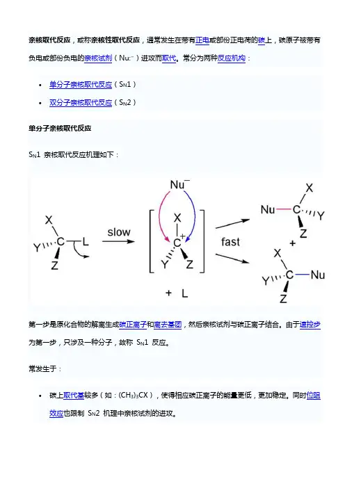 单分子亲核取代反应（SN1）