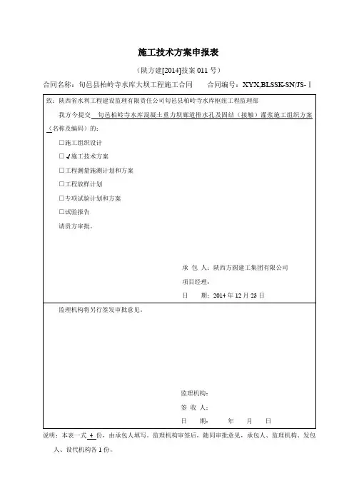 施工技术方案申报表