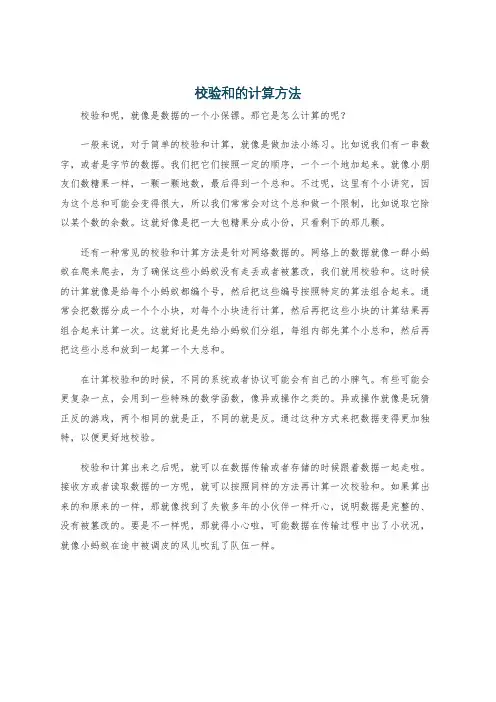 校验和的计算方法