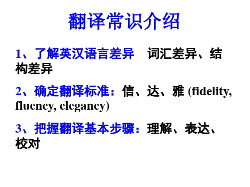 英语翻译常识介绍PPT课件