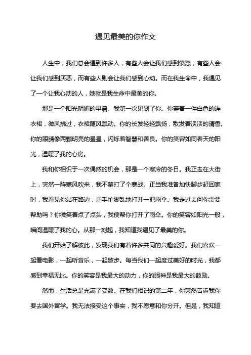 遇见最美的你作文